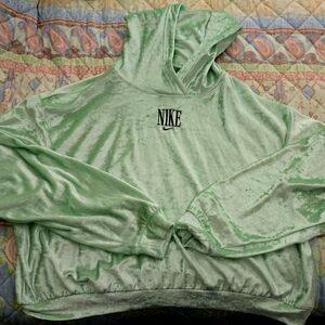 Nike Green Velour Hoodie